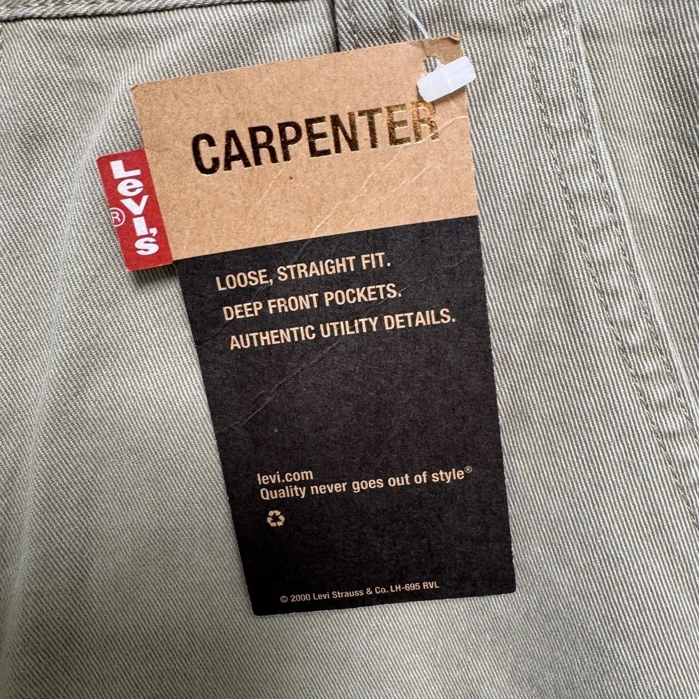 Vintage Levis‎ Carpenter Pants Mens 31x30 Green 100% Cotton 539 Utility Workwear